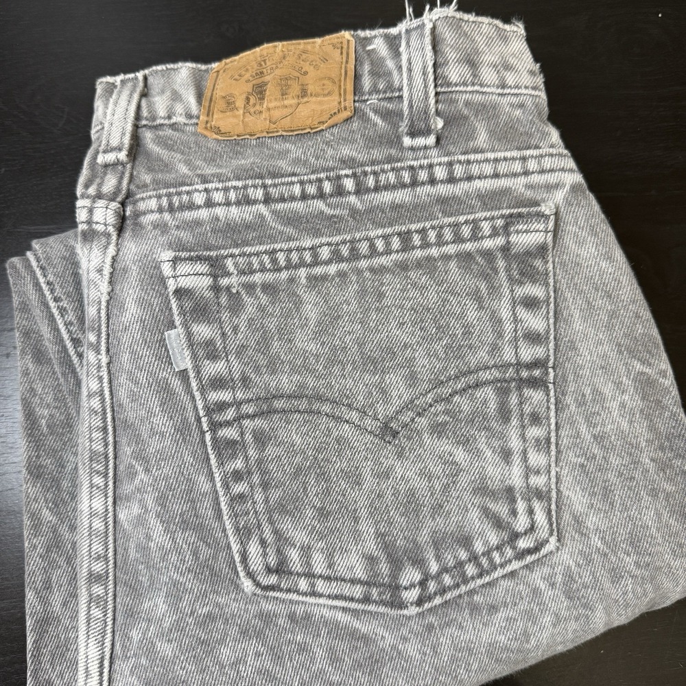 Vintage 90s Levis 555 Mens 31x30‎ Fit 30x29.5 Gray Stone Wash Silver Tab USA